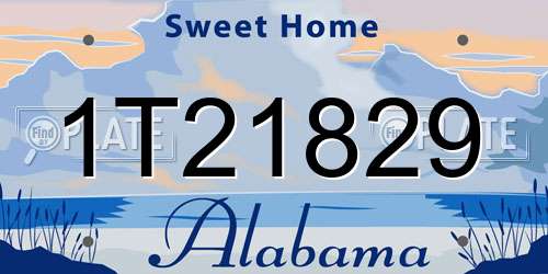 1T21829 Alabama License Plate