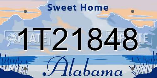 1T21848 Alabama License Plate