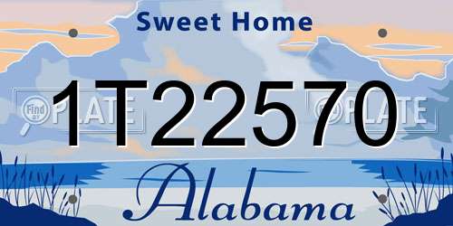 1T22570 Alabama License Plate