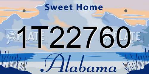 1T22760 Alabama License Plate