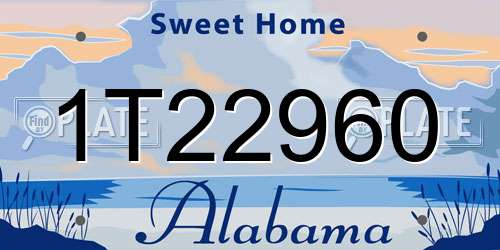 1T22960 Alabama License Plate