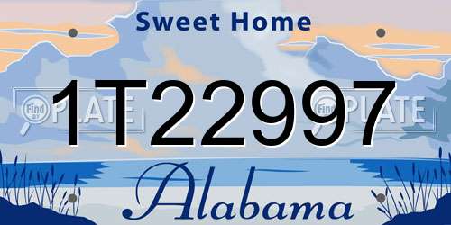 1T22997 Alabama License Plate