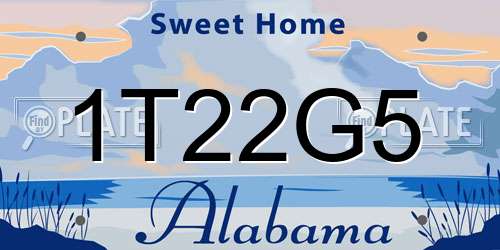 1T22G5 Alabama License Plate