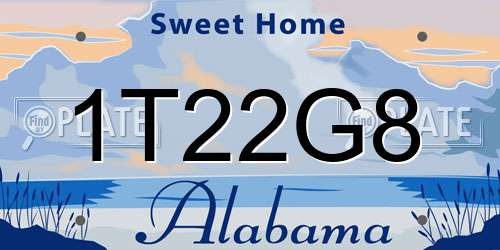 1T22G8 Alabama License Plate