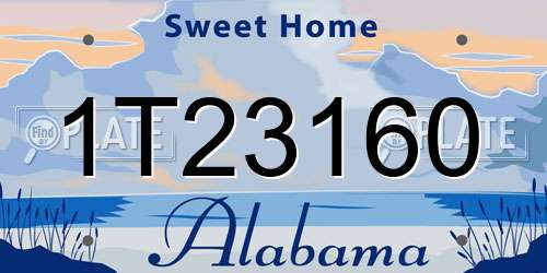 1T23160 Alabama License Plate