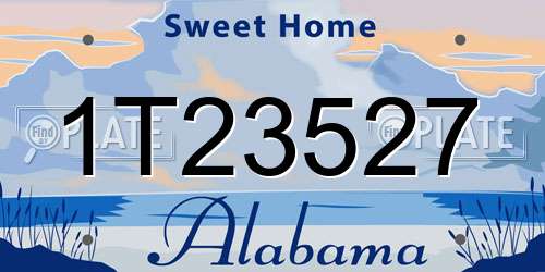 1T23527 Alabama License Plate