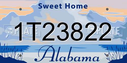 1T23822 Alabama License Plate