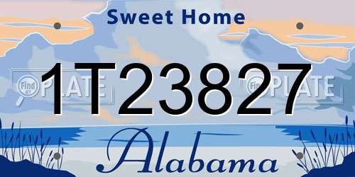 1T23827 Alabama License Plate