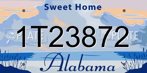 1T23872 Alabama License Plate