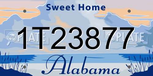 1T23877 Alabama License Plate