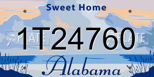 1T24760 Alabama License Plate