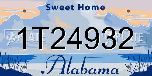 1T24932 Alabama License Plate