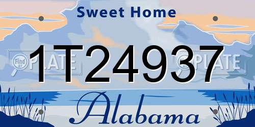 1T24937 Alabama License Plate