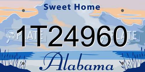 1T24960 Alabama License Plate