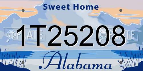 1T25208 Alabama License Plate