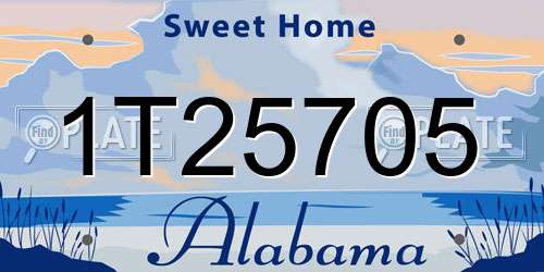 1T25705 Alabama License Plate