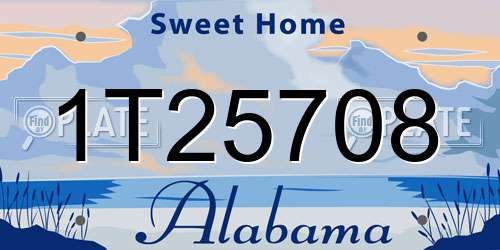 1T25708 Alabama License Plate