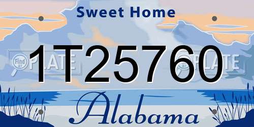 1T25760 Alabama License Plate
