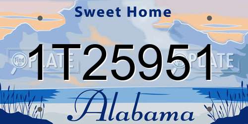 1T25951 Alabama License Plate