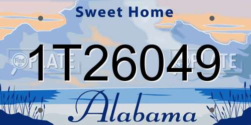 1T26049 Alabama License Plate