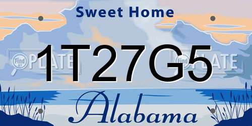 1T27G5 Alabama License Plate