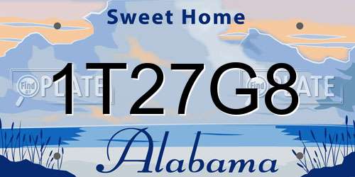 1T27G8 Alabama License Plate