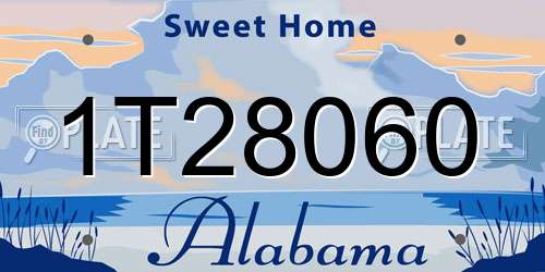 1T28060 Alabama License Plate