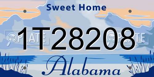 1T28208 Alabama License Plate