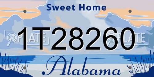 1T28260 Alabama License Plate