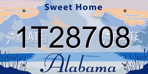1T28708 Alabama License Plate