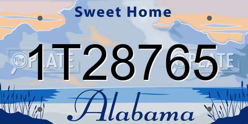 1T28765 Alabama License Plate