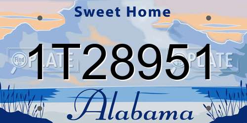 1T28951 Alabama License Plate