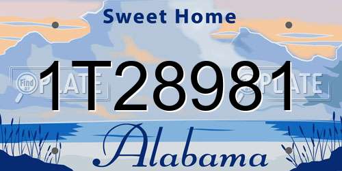 1T28981 Alabama License Plate
