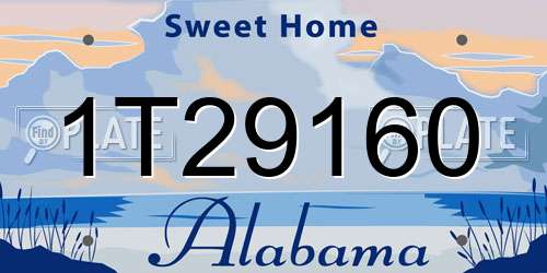 1T29160 Alabama License Plate
