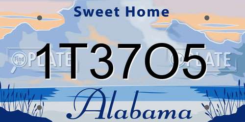 1T37O5 Alabama License Plate