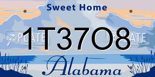 1T37O8 Alabama License Plate