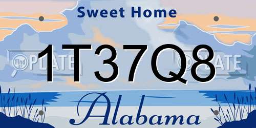 1T37Q8 Alabama License Plate