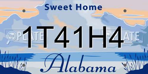 1T41H4 Alabama License Plate