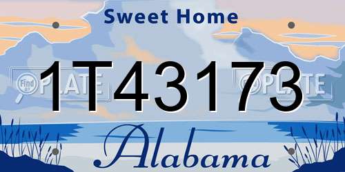 1T43173 Alabama License Plate