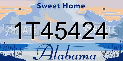 1T45424 Alabama License Plate