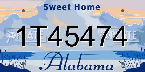 1T45474 Alabama License Plate