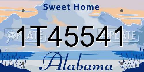 1T45541 Alabama License Plate