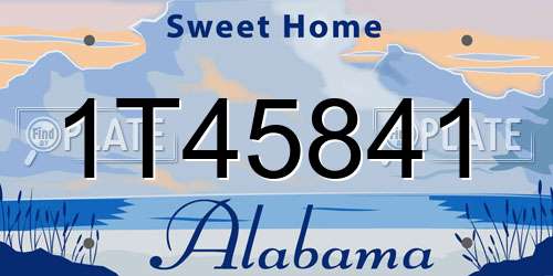 1T45841 Alabama License Plate