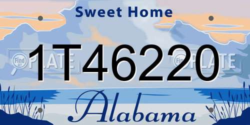 1T46220 Alabama License Plate