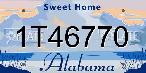 1T46770 Alabama License Plate
