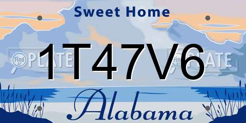1T47V6 Alabama License Plate