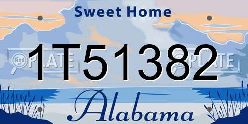 1T51382 Alabama License Plate