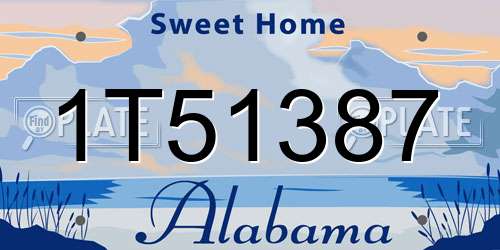 1T51387 Alabama License Plate