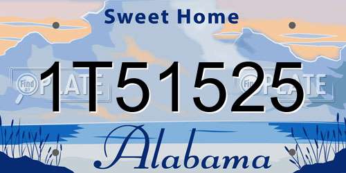1T51525 Alabama License Plate