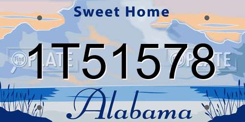 1T51578 Alabama License Plate